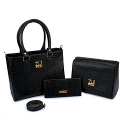 Kit Bolsa Feminina 3 Peças Roma Preto - Zuí Brasil... - ZUÍ BRASIL