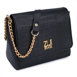 Bolsa Flap Croco Preta Zuí Brasil Nova Coleção - 1... - ZUÍ BRASIL