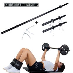 Kit Barra Body Pump 1.30m + 2 Barras 40cm + 6 Pres... - ZUÍ BRASIL