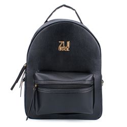 Mochila Couro Ecológico Preta Zuí Brasil - 10478 - ZUÍ BRASIL