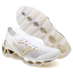 Tenis mizuno sorayama branco dourado - TMS100 - NEW STEP
