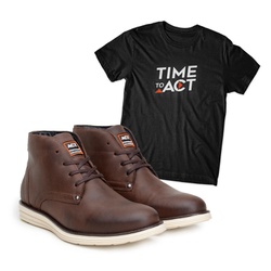 Kit Bota ACT Classic Café + Camiseta Preta - ACT Footwear