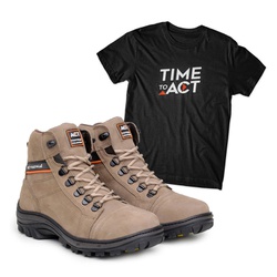 Kit Bota ACT Scavator Areia + Camiseta Preta - ACT Footwear