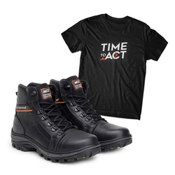 Kit Bota ACT Scavator Preta + Camiseta Preta - ACT Footwear