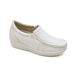 Sapato Feminino Mocassim Comfort Anatomico Branco ... - BERGALLY