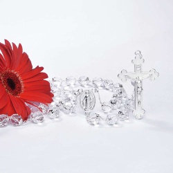 Terço Noiva Cristal- Prata - 16475 - Betânia Loja Católica 