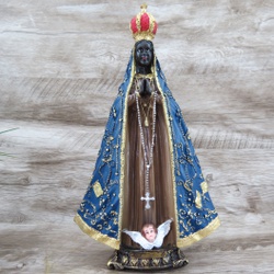 Imagem Resina - Nossa Senhora Aparecida 35 cm - 19... - Betânia Loja Católica 