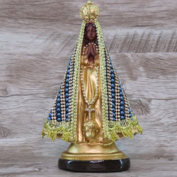 Imagem Gesso - Nossa Senhora Aparecida 20 cm Pérol... - Betânia Loja Católica 