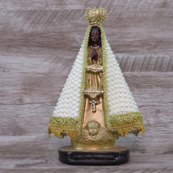 Imagem Gesso - Nossa Senhora Aparecida 27 cm Pérol... - Betânia Loja Católica 