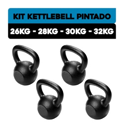 KIT KETTLEBELL PINTADO ATACADO 26KG - 28KG - 30KG - 32KG - UNIDADE - Iniciativa Fitness