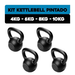 KIT KETTLEBELL PINTADO ATACADO 4KG - 6KG - 8KG - 10KG - UNIDADE - Iniciativa Fitness