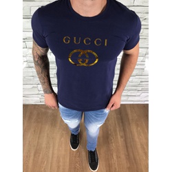 Camiseta Gucci Azul Marinho⭐ - CGUC01 - Dropa Já