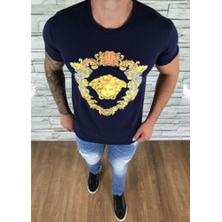 Camiseta Versace Azul Marinho⭐ - CVC51 - VITRINE SHOPS