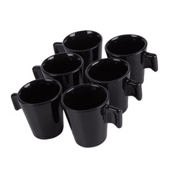 Mini Caneca Cerâmica - Black 6 peças 80ml - Café Kawá