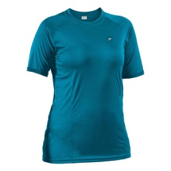 Camisa T-shirt Basic Feminina Uv Antiviral Azul Pe... - Calçado&Cia
