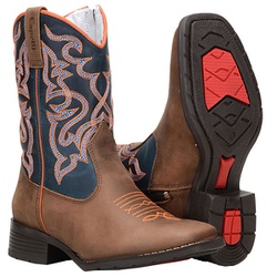 Texana Country Infantil Bico Quadrado - 55101-Laranja - CAPELLI BOOTS