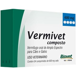 Vermífugo Biovet Vermivet Composto 600 mg para Cãe... - Casa Anzai