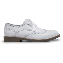 Sapato Brogue em Couro - 3095 Branco - Centuria Calçados