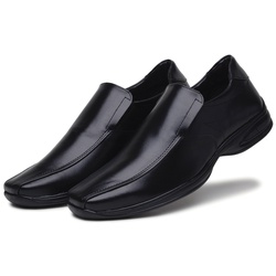 Sapato Social Masculino em Couro Ecologico Confort Preto - D&R SHOES