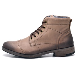 Coturno Masculino Casual Suflair em Couro Legitimo Fossil Tabaco - D&R SHOES