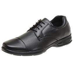 Sapato Masculino Conforto em Couro Legítimo Preto - KRN SHOES | Calçados Casuais