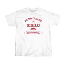 Camiseta Sigilo Propriedade de Sigilo White Red - ... - DREAMS SKATESHOP