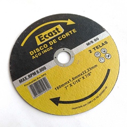 Disco de Corte Aço Inox MAX.RPM 8.600 Ecast