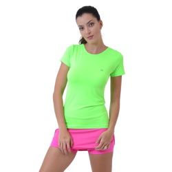 T-shirt Feminina Basic - Verde flúor - 1089/710890... - FIT ROOM 