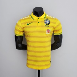 Polo Seleção Brasileira Listrada Amarela - 60033 - IMPORTADORA
