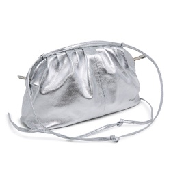 white ruched clutch bolsa