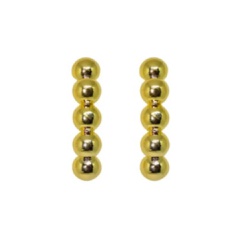 Brinco Ear Hook Bolinhas Banhado Ouro 18K - Gióg Joias - Joias e Semijoias 