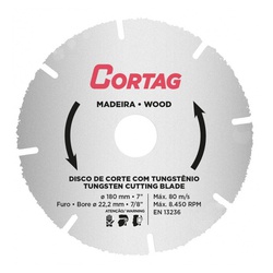 DISCO CORTE TUNGSTÊNIO PARA MADEIRA 180 MM - Impermix | Materiais de Construção