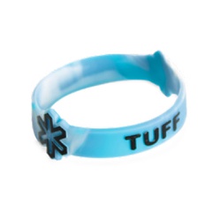 Pulseira Tuff Azul Turquesa com Logo e Escrita Preta S/M