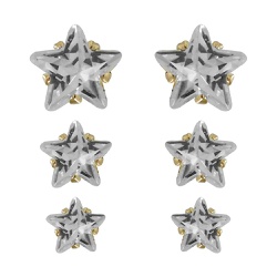 Trio de estrela na zircônia - B8455 - Lojas das Revendedoras