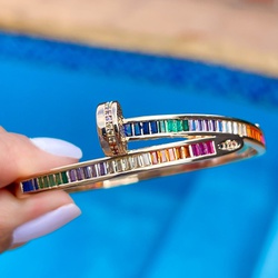 Bracelete navetes coloridas luxo - P7490 - Lojas das Revendedoras