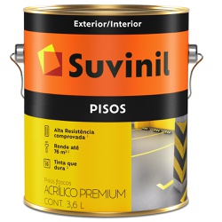 Tinta Piso Acrílico Premium Fosco 3,6L Suvinil - Marquezim Tintas