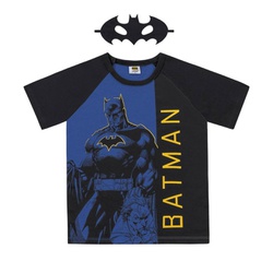 Camiseta Infantil Com Máscara do Batman Azul