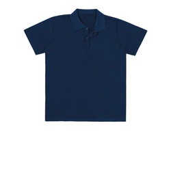 Camiseta Polo Juvenil Básica de Menino Azul Marinho Fakini