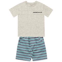 Conjunto Infantil de Menino FakinI Camiseta Mescla e Bermuda Listrada Adventures 