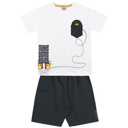 Conjunto Infantil de Menino Fakini Camiseta Musica + Bermuda Moletinho 