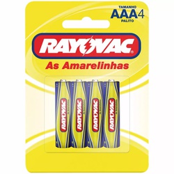 Pilha AAA (Palito) RAYOVAC - Cartela c/4 - Meta Materiais Elétricos Ltda