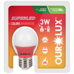Lâmpada Superled S30 Colors 3W Bivolt VERMELHA 054... - Meta Materiais Elétricos Ltda