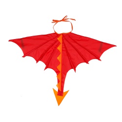 fantasia asa dragão vermelho e laranja