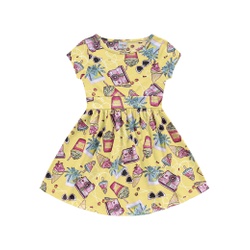 Vestido Fakini Infantil 10-12-14 - Amarelo - 69694 - Nilza Baby Kids