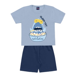 Pijama Kiko e Kika Bebê Masculino 1-2-3 - Azul Cla... - Nilza Baby Kids
