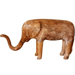Escultura de Elefante em Madeira - MG0000 - OFICINADEAGOSTO