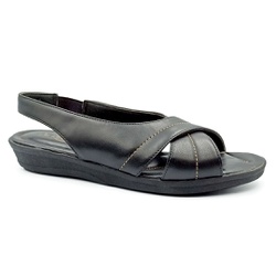 Sandália Comfort Especial para Fascite Plantar - Preto - PR135-SBPR - Pé Relax Sapatos Confortáveis
