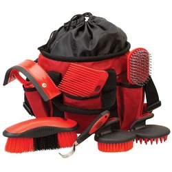 Kit Higiene Weaver - bolsa preto / vermelho - 1652 - PROTEC HORSE - A LOJA DOS GRANDES CAMPEÕES