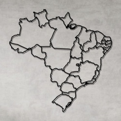 Escultura de Parede Mapa Brasil - Q! Bacana