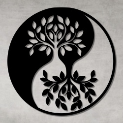 Escultura de Parede Yin Yang Árvores - Q! Bacana
